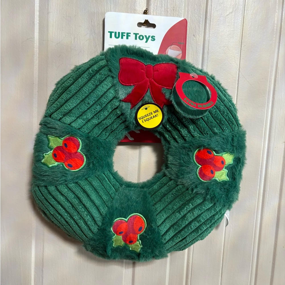 Jmle  tuff Very Durable Christmas  10x10”  Dog Toy With Multiple Squeakers